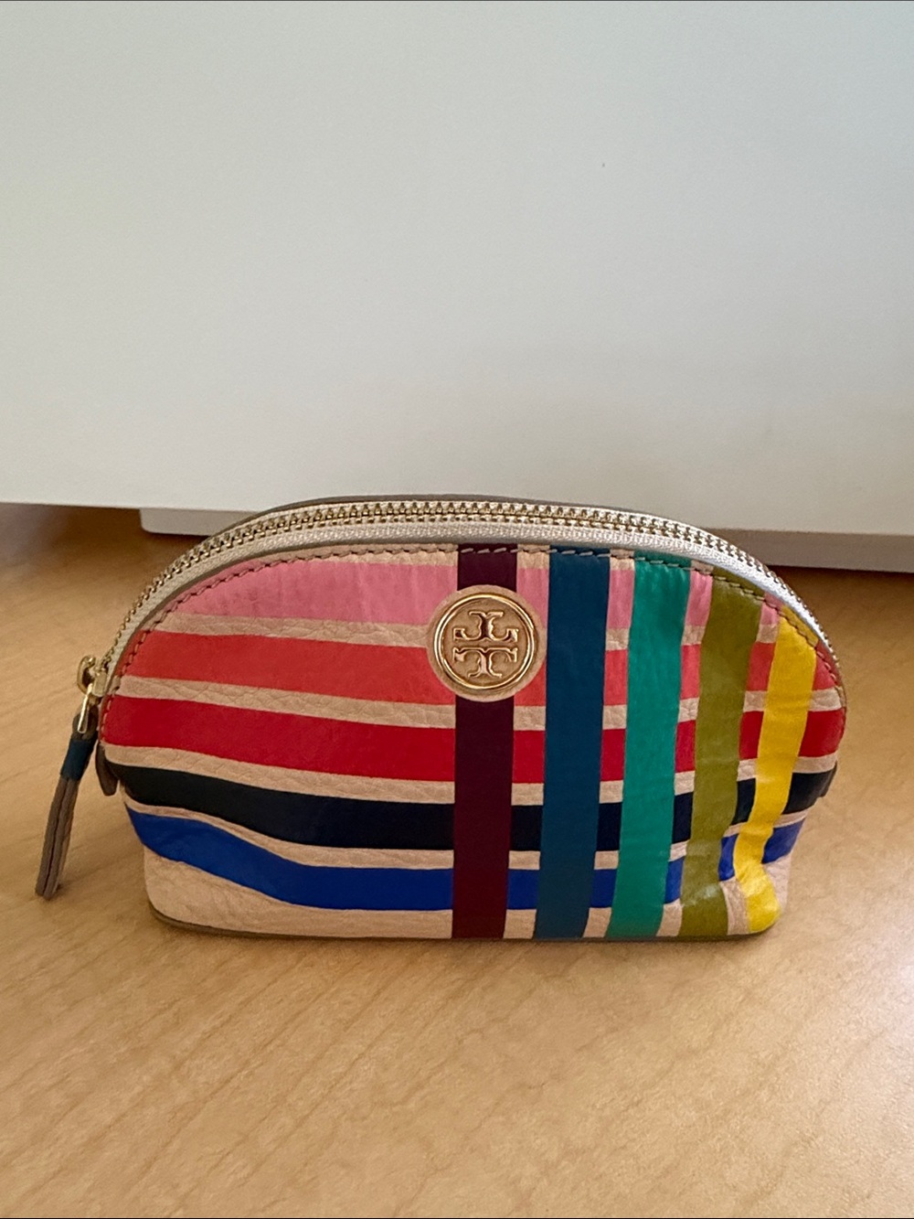 Tory Burch Striped Multicolor Cosmetic Case